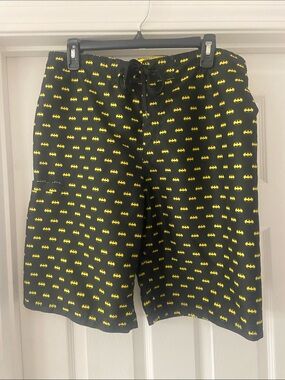 DC Comics Yellow and Black Batman Logo Swim Shorts